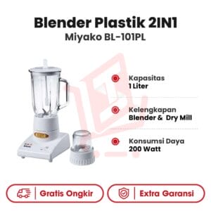 Blender 2in1 Plastik Miyako BL-101PL