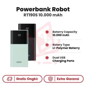 Powerbank Robot RT190S 10.000 mAh