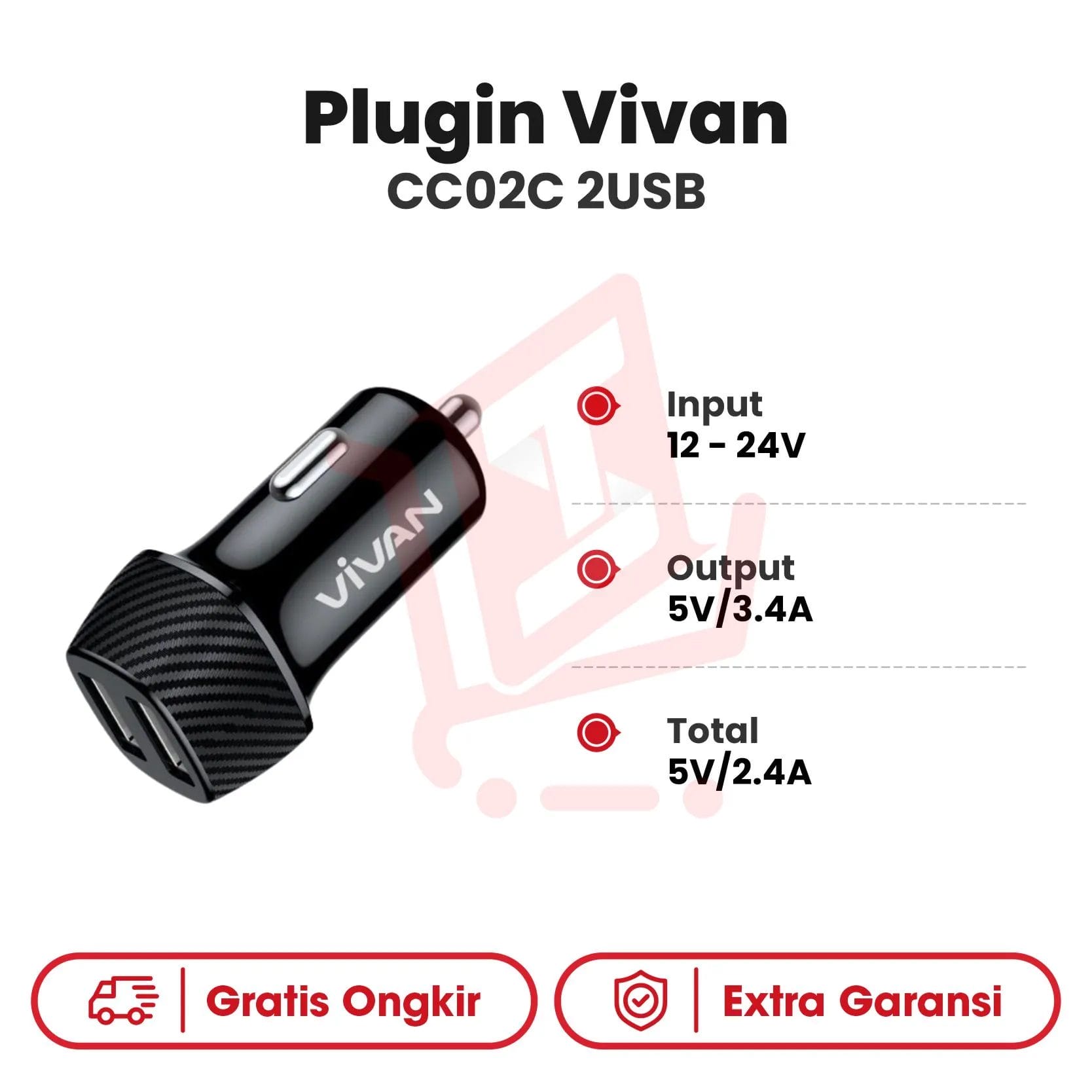 Plugin Vivan CC02C 2USB