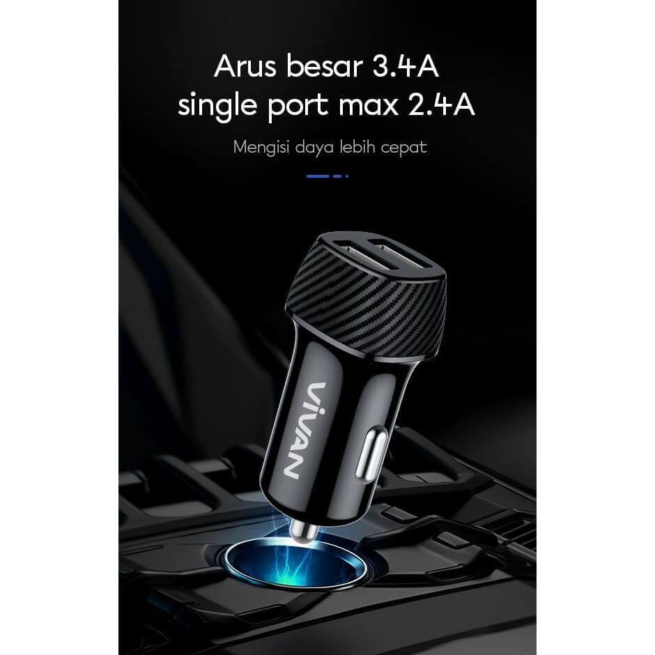 Plugin Vivan CC02C 2USB - Gambar 2