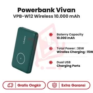 Powerbank Vivan VPB-W12 Wireless 10.000 mAh