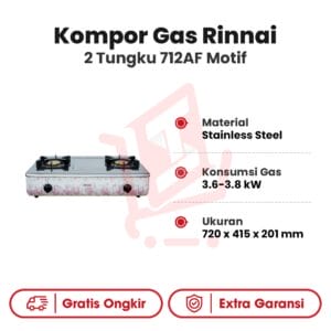 Kompor Gas Rinnai 2 Tungku 712AF Motif