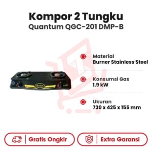 Kompor 2 Tungku Quantum QGC-201 DMP-B