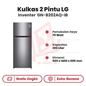 Kulkas 2 Pintu Inverter LG GN-B202SQ-IB
