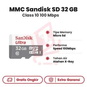 MMC Sandisk Micro SD 32 GB Class 10 100 Mbps