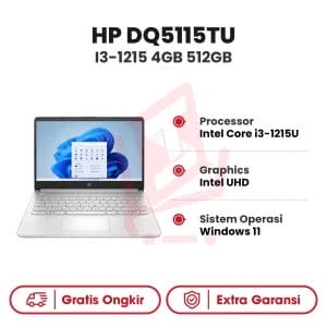 Laptop HP DQ5115TU Intel Core i3-1215 4GB 512GB Backlit WIN11 Silver