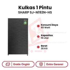 Kulkas 1 Pintu Sharp SJ-N192N-HS