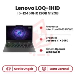 Laptop Lenovo LOQ-1HID I5-12450HX RTX2050 12GB 512GB WIN11