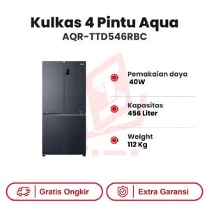 Kulkas 4 Pintu Aqua AQR-TTD546RBC