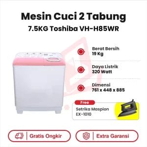 Mesin Cuci 2 Tabung 7.5KG TOSHIBA VH-H85WR