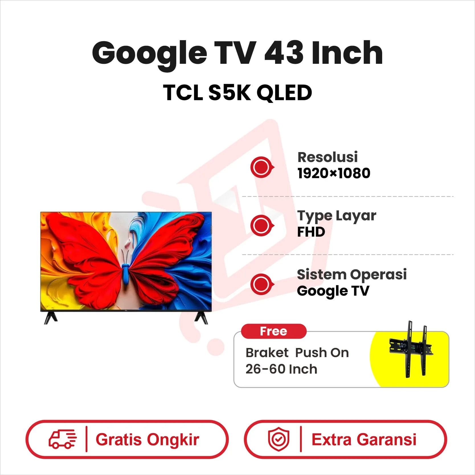 Google TV 43 Inch TCL S5K QLED